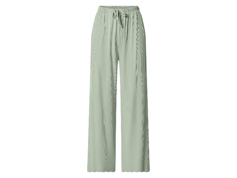 Pantalon large côtelé vert clair avec cordon de serrage à la taille
