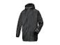 Un imperméable noir à capuche de la marque Parkside.