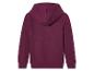 Un sweat à capuche bordeaux.