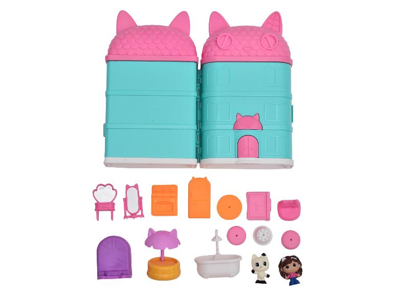 Ensemble de jouets pour jouer aux chats avec une maison, des meubles et des figurines.