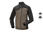 Veste softshell Parkside Performance marron et noire avec fermeture éclair.