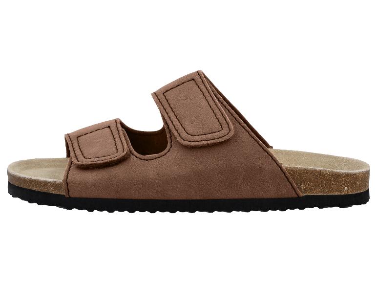 Sandales marron façon daim à deux brides avec semelle motif liège
