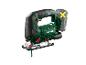Une scie sauteuse Parkside X20V Team verte avec batterie.