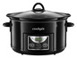 Une mijoteuse Crock-Pot noire avec un couvercle en verre.