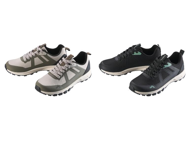 Deux paires de chaussures de randonnée Crivit: une beige et verte, une noire et verte