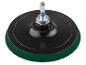 Disque de polissage noir et vert pour outil rotatif.