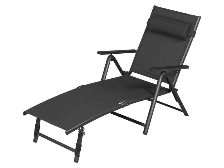 Aller en mode plein écran : LIVARNO home Bain de soleil Houston, avec appui-tête, noir/anthracite - Image 1