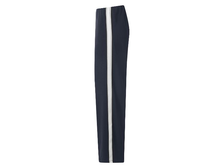 Pantalon de sport bleu foncé avec une bande latérale blanche