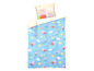 Housse de couette Peppa Pig avec Peppa et George à vélo.