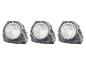Trois lampes solaires extérieures design roche grise.