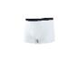 Caleçon boxer blanc pour homme avec ceinture noire, vue arrière.