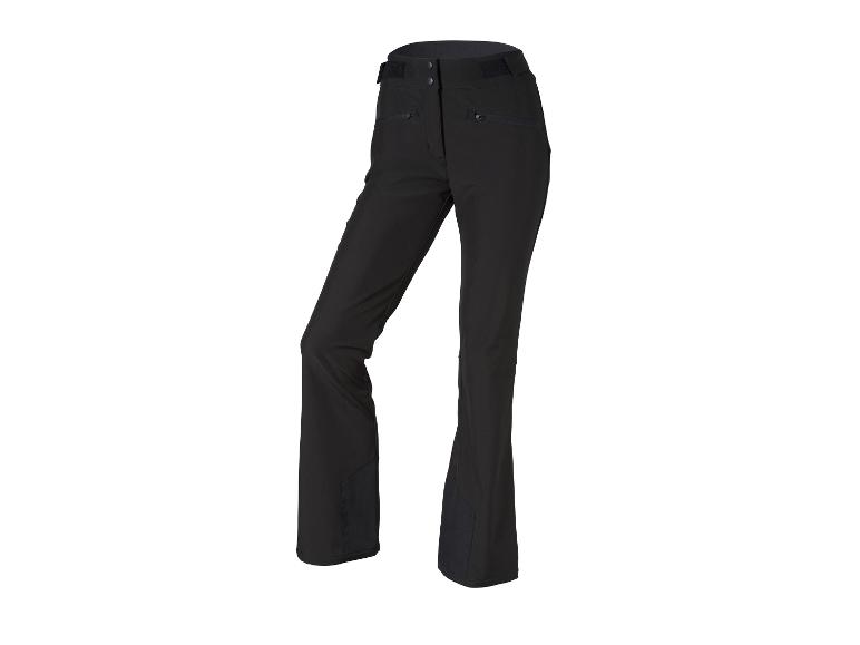Pantalon de ski ou d'extérieur noir avec fermetures éclair et sangles ajustables.
