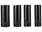 Jeu de douilles à chocs noires en chrome vanadium de 23mm, 21mm, 19mm et 17mm.
