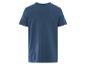 Un t-shirt bleu foncé à manches courtes.