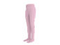 Collants roses pour enfants, debout sur fond blanc.