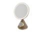Miroir de maquillage lumineux avec base conique en tissu et chargeur sans fil