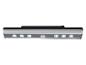 Lampe argentée avec capteur de mouvement et lumières LED.