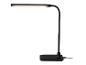 Lampe de bureau LED noire avec col flexible et barre lumineuse rectangulaire