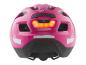 Casque de vélo rose pour enfant avec feu arrière allumé