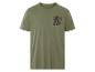 Un t-shirt vert avec le logo 'Raw Denim'.