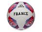 Ballon de football blanc avec des motifs rouges et bleus et le mot 'FRANCE'