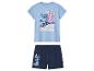 Pyjama Stitch et Angel : haut bleu clair, short marine.