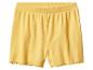 Shorts en côtes jaunes à ourlet festonné.