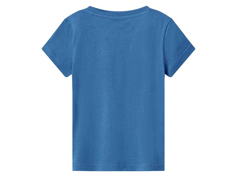 T-shirt bleu uni pour enfant, vue de dos.