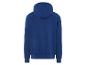 Un sweat-shirt à capuche bleu foncé.