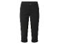 Pantalon capri noir pour femme avec poches et bouton.