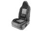 Housse de siège auto noire et grise avec coussin lombaire