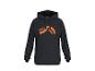 Sweat à capuche noir avec un logo abstrait orange sur la poitrine