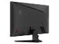 Moniteur de jeu noir avec logo de dragon à l'arrière et bouton de commande rouge.