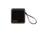 Enceinte portable noire avec grille texturée et bordure dorée, affichant le texte TRONIC.