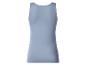 Débardeur bleu sans manches pour femme, vue arrière.