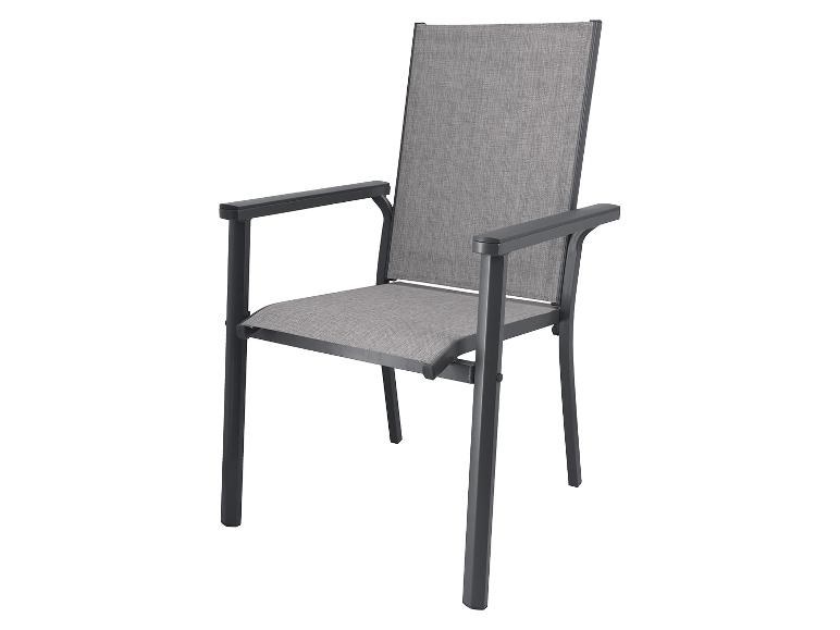 Chaise de jardin grise avec accoudoirs