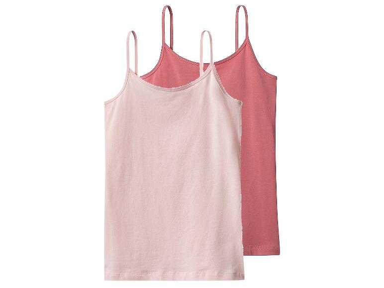 Lot de deux débardeurs en coton rose clair et rose foncé