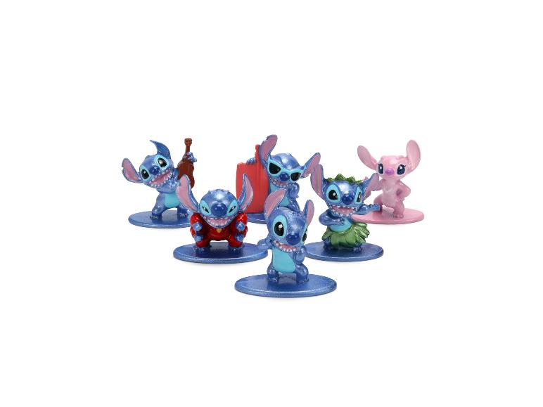 Six figurines Stitch et Angel dans diverses poses.