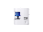 Purificateur d'air blanc avec filtre bleu visible.
