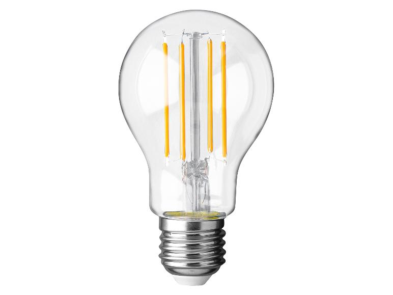 Ampoule LED à filament transparent avec base en métal argenté