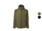 Veste de pluie homme vert olive avec fermeture éclair et capuche, avec option de couleur noire.