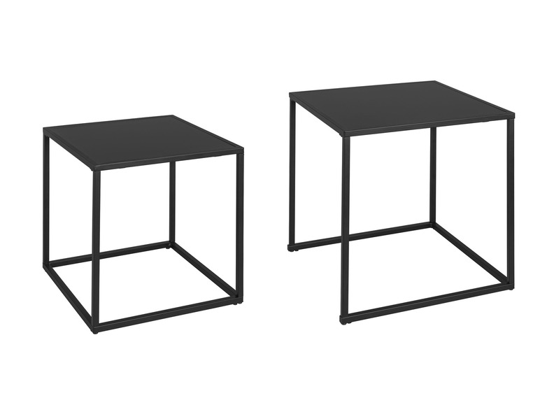 Aller en mode plein écran : LIVARNO home Set de 2 tables d'appoint San Diego, noir - Image 1