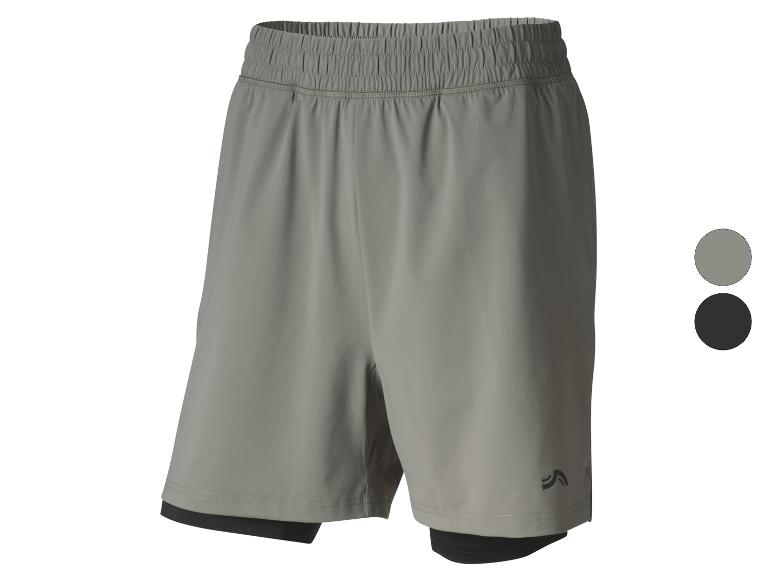 Short de course 2-en-1 pour homme en gris avec short intérieur noir