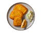 Filets de poulet panés avec salade de chou sur une assiette grise