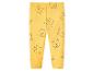 Pantalon jaune pour bébé avec imprimé de visages d'ours de dessin animé.