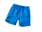 Short de bain bleu.