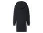 Robe sweat-shirt noire oversize à capuche.