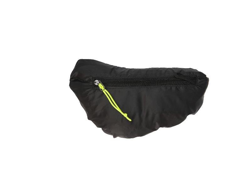 Sac banane noir avec cordon de fermeture éclair jaune fluo.