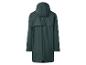Imperméable vert foncé avec capuche, vue de dos.