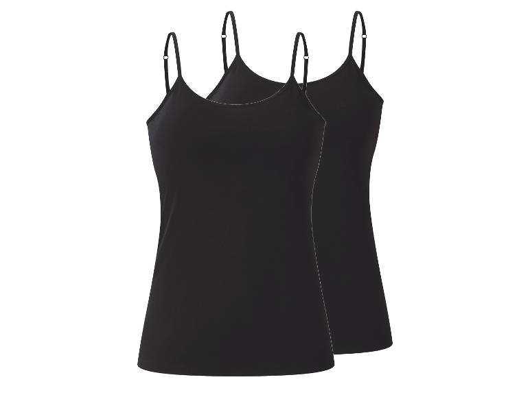 Deux débardeurs noirs pour femme à fines bretelles